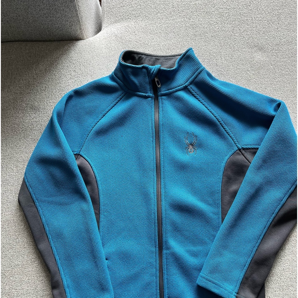 SPYDER Junior Boys blue and black layering zip-up jacket Size M (10/12)
